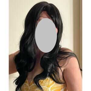 Special Made Wig. Black Hair. Bangs.